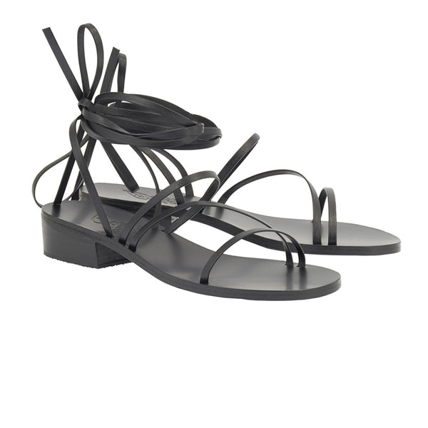 Ancient Greek Sandals Hara Heel Black