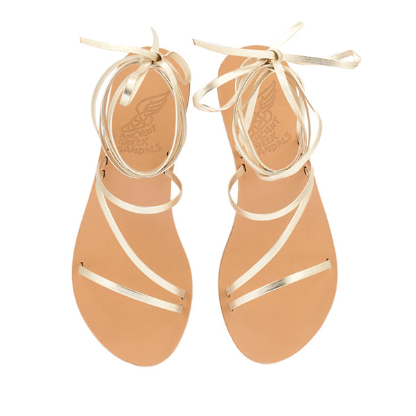 Ancient Greek Sandals Hara Heel Platinum