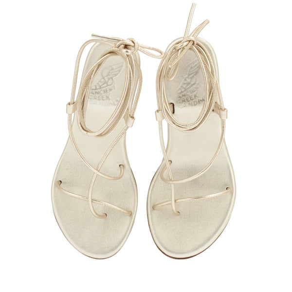 Ancient Greek Sandals Holiday Mid Wedge Platinum