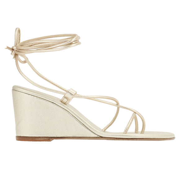 ancient greek sandals Holiday mid wedge Platinum