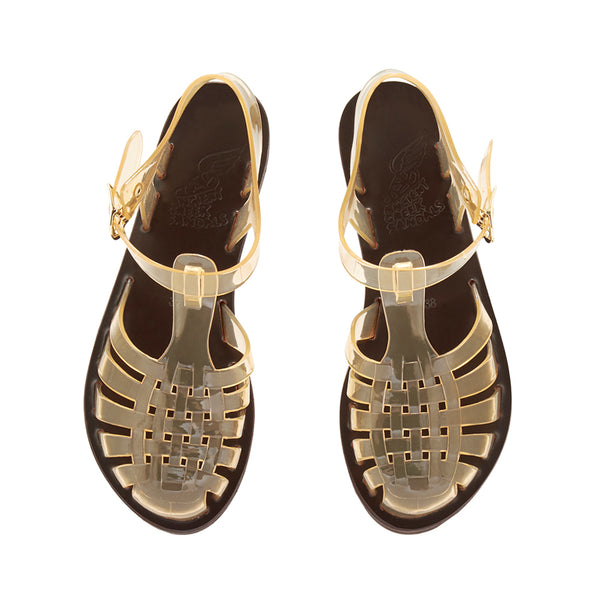 Ancient Greek Sandals Homeria Jelly Clear Caramel