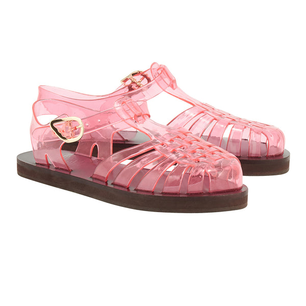 Ancient Greek Sandals Homeria Jelly Clear Red