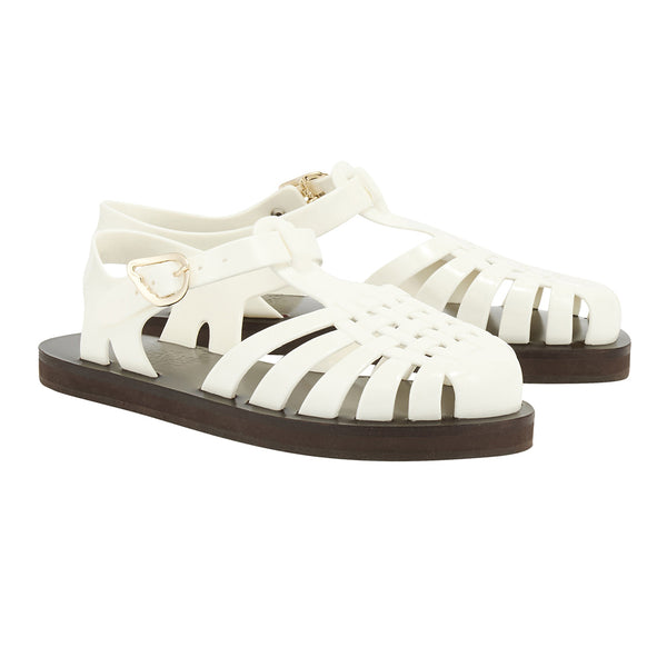 Ancient Greek Sandals Homeria Jelly White