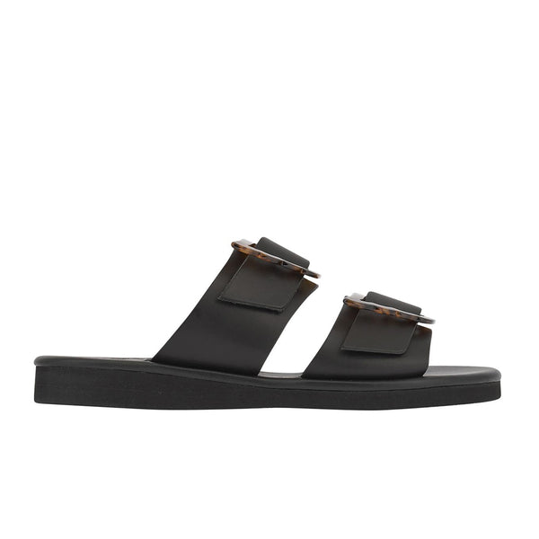 ancient greek sandals Iaso Black / Tortoise Shell