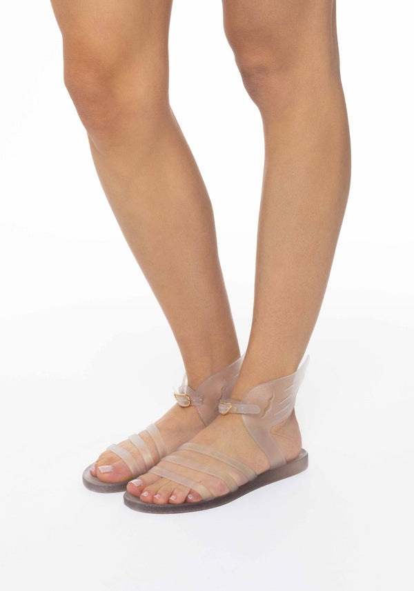 Ancient Greek Sandals Ikaria CLEAR/SILVER GLITTER