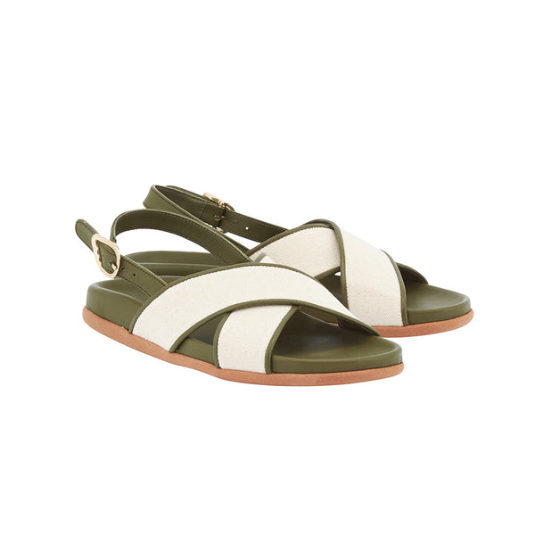 Ancient Greek Sandals Ikesia Khaki / Natural