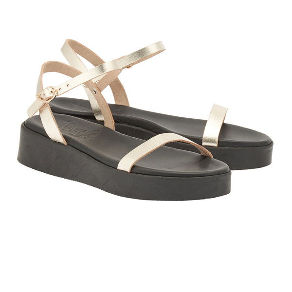 Ancient Greek Sandals Irida Black / Gold
