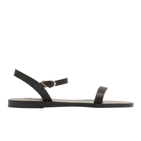 ancient greek sandals Irida flat Black