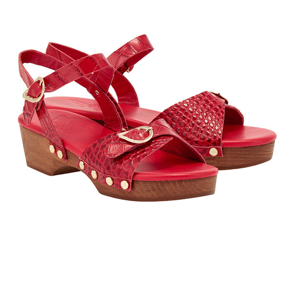 Ancient Greek Sandals Irini Clog Red