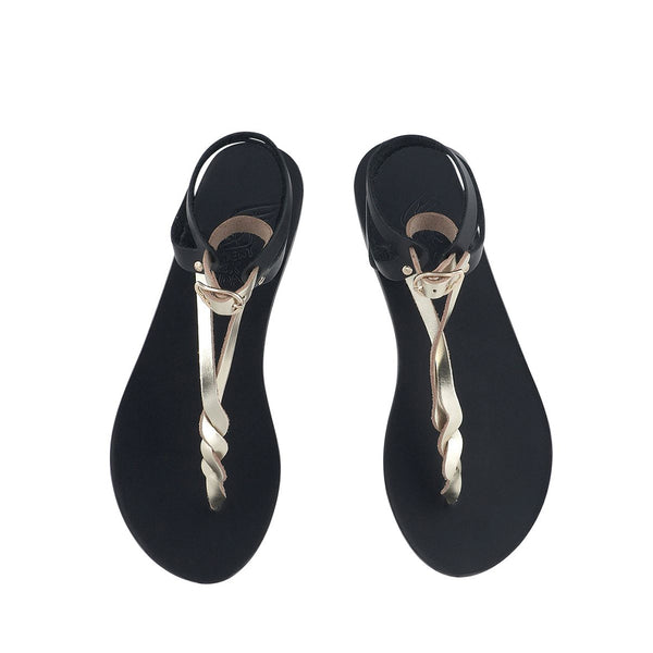 Ancient Greek Sandals Ismene Black / Platinum