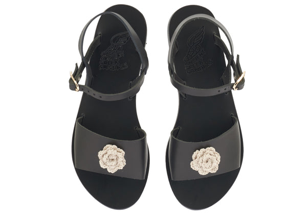Ancient Greek Sandals Kaliroi BLACK/ECRU
