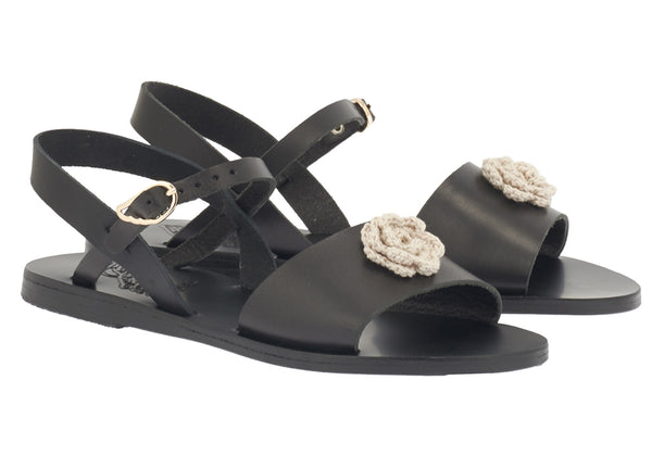 Ancient Greek Sandals Kaliroi BLACK/ECRU