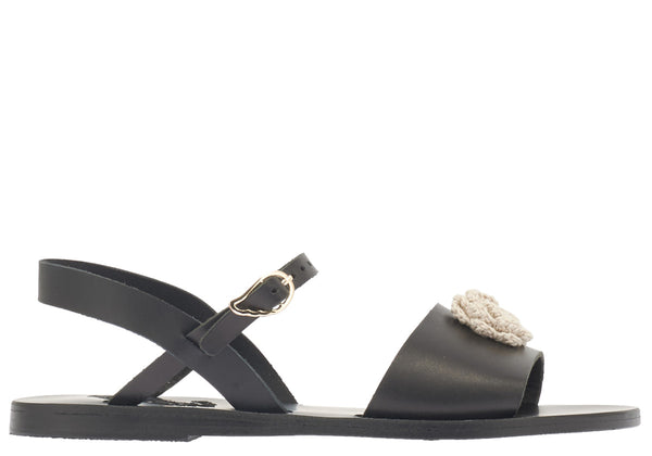 ancient greek sandals Kaliroi BLACK/ECRU
