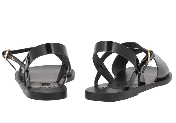 Ancient Greek Sandals Kaliroi Heart Black