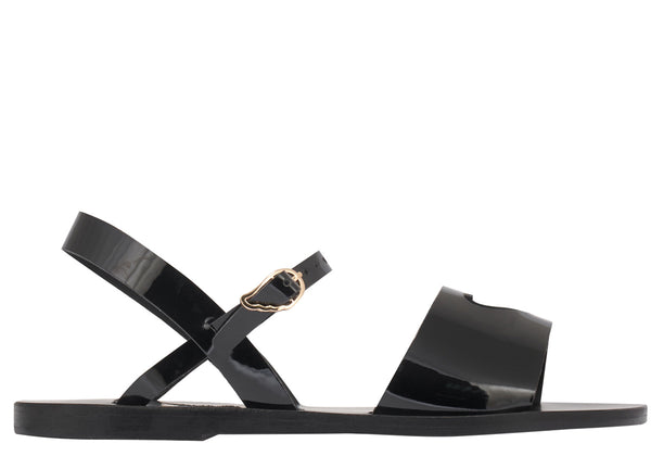 ancient greek sandals Kaliroi heart Black