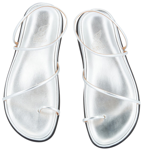Ancient Greek Sandals Kansiz Footbed Silver