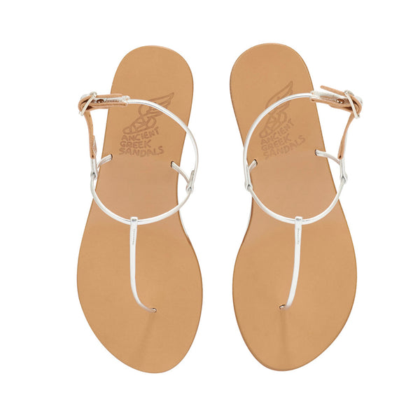 Ancient Greek Sandals Katerina Low Wedge Silver