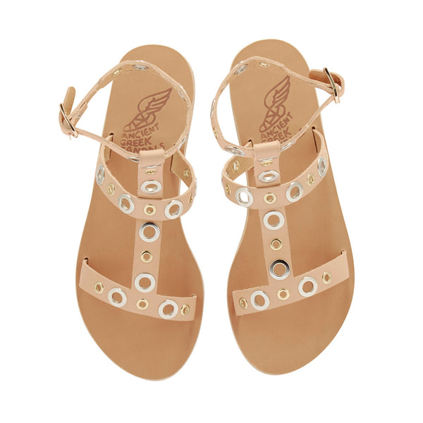 Ancient Greek Sandals Klelia Eyelets Natural
