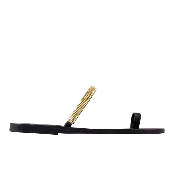 ancient greek sandals Konaki Black