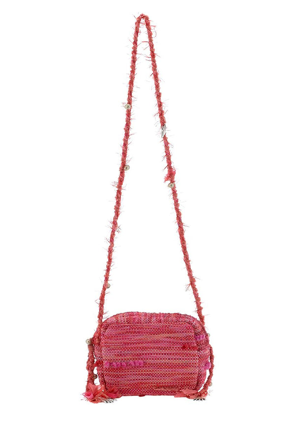 ancient greek sandals Lachesis cross body Fuchsia