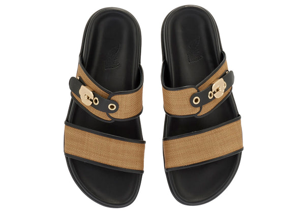 Ancient Greek Sandals Latria Cognac / Black