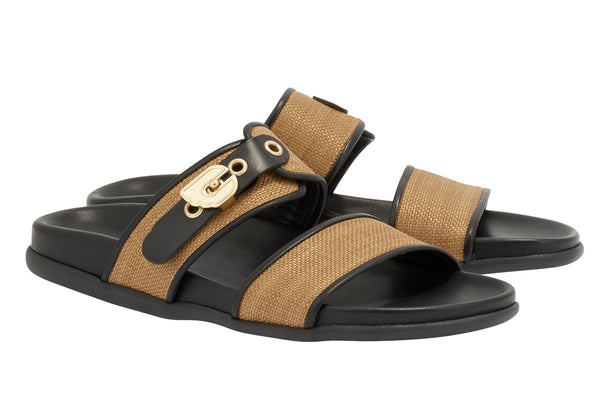 Ancient Greek Sandals Latria Cognac / Black