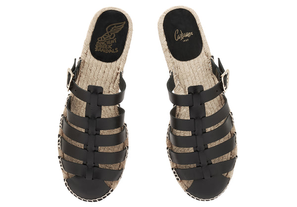 Ancient Greek Sandals Lesvos 210 Black