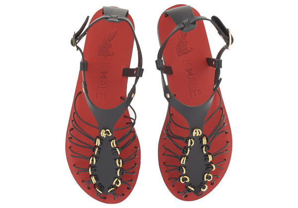 Ancient Greek Sandals Ligres Studs Black