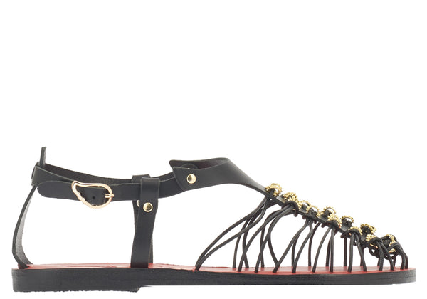 ancient greek sandals Ligres studs Black