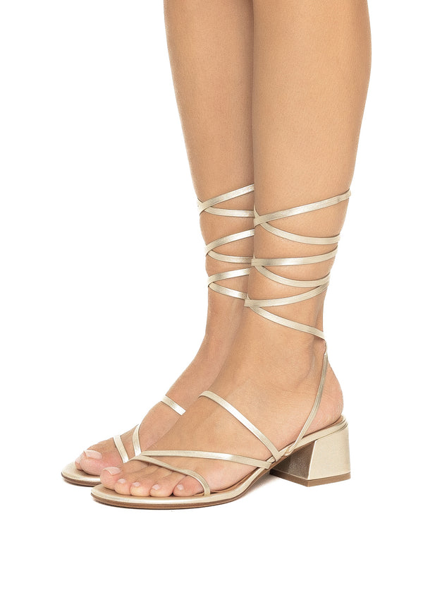 Ancient Greek Sandals Lithi Block Heel Platinum