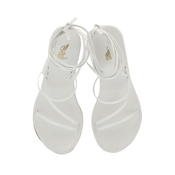 Ancient Greek Sandals Lithi Bridal Mid Wedge White