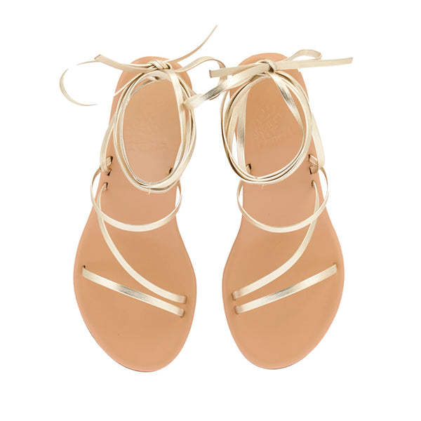 Ancient Greek Sandals Lithi Mid Wedge Platinum