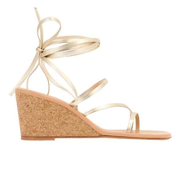 ancient greek sandals Lithi mid wedge Platinum