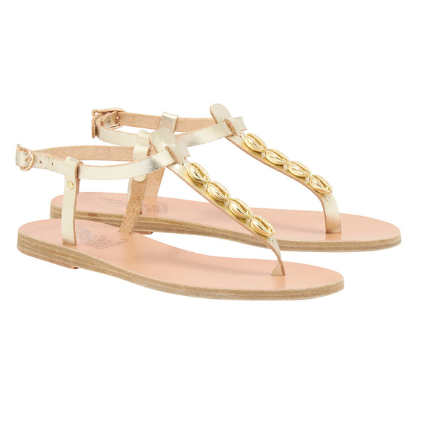 Ancient Greek Sandals Lito Shells Platinum