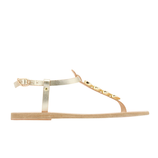 ancient greek sandals Lito shells Platinum