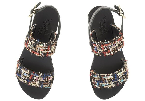 Ancient Greek Sandals Little Clio Soft Black