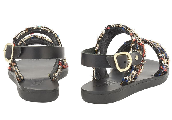 Ancient Greek Sandals Little Clio Soft Black