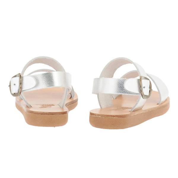 Ancient Greek Sandals Little Clio Soft Silver