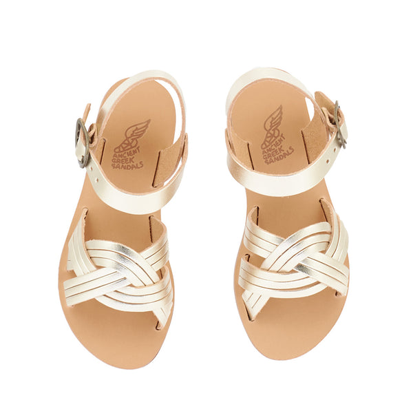 Ancient Greek Sandals Little Electra Soft Platinum