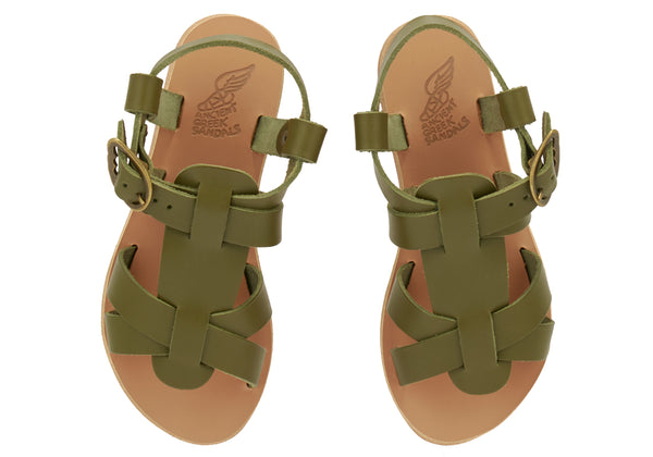 Ancient Greek Sandals Little Leonidas Soft Moss