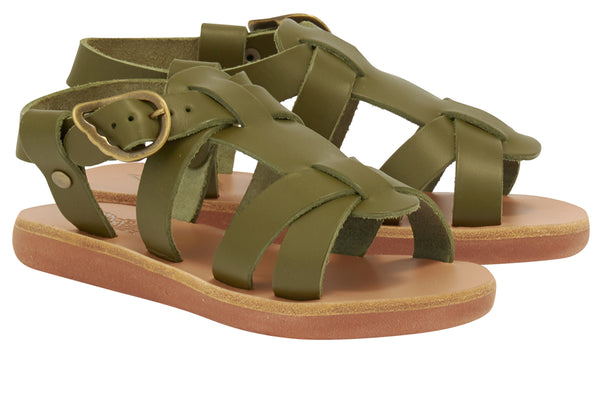 Ancient Greek Sandals Little Leonidas Soft Moss