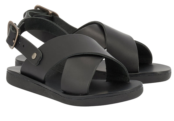 Ancient Greek Sandals Little Maria Soft Black