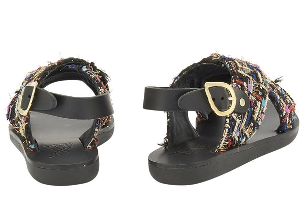 Ancient Greek Sandals Little Maria Soft Black