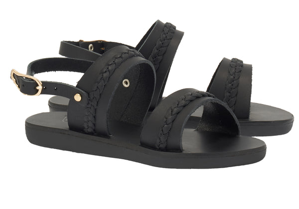 Ancient Greek Sandals Little Phaedra Soft Black