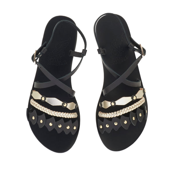 Ancient Greek Sandals Lysistrate Black / Platinum