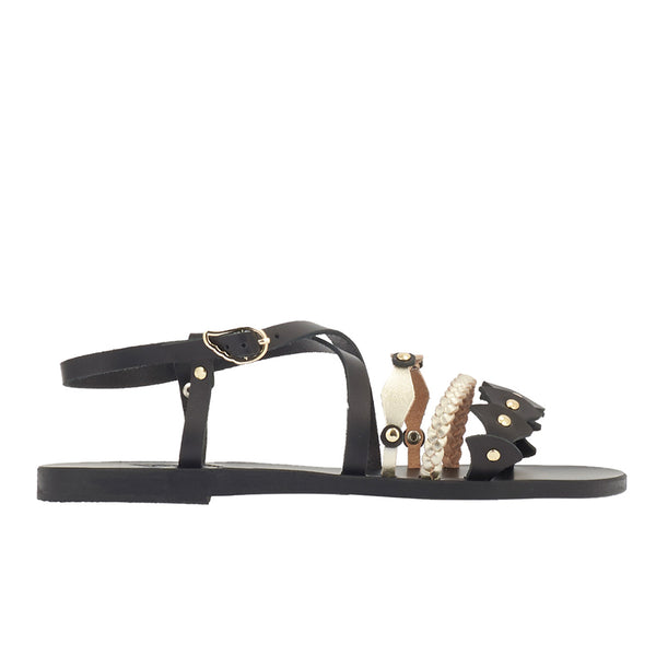 ancient greek sandals Lysistrate Black / Platinum