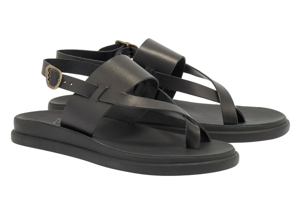 Ancient Greek Sandals Machos Black
