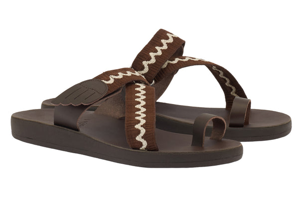 Ancient Greek Sandals Magas Brown / Ecru