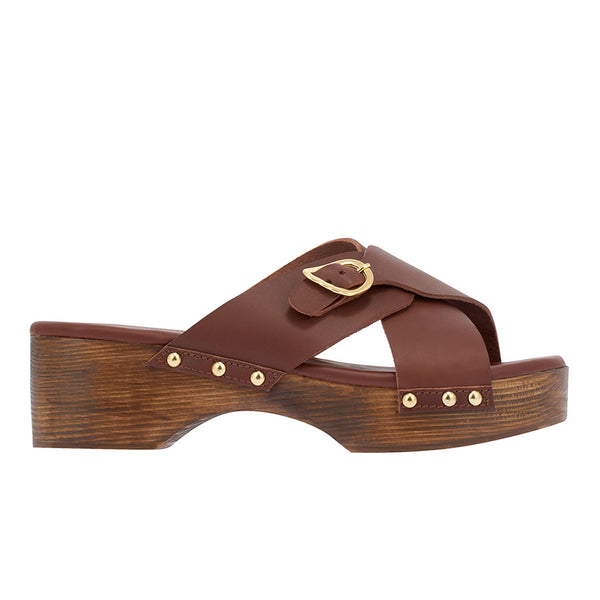 ancient greek sandals Marilisa clog Chestnut