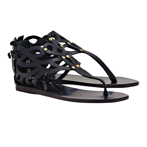 Ancient Greek Sandals Medea Black